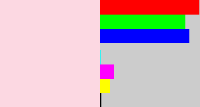 Hex color #fcd8e2 - light pink