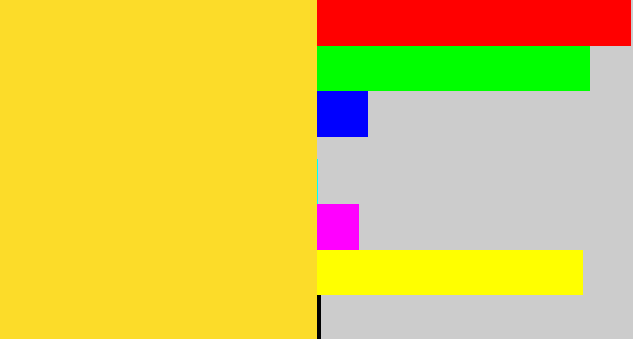 Hex color #fcdc29 - sun yellow