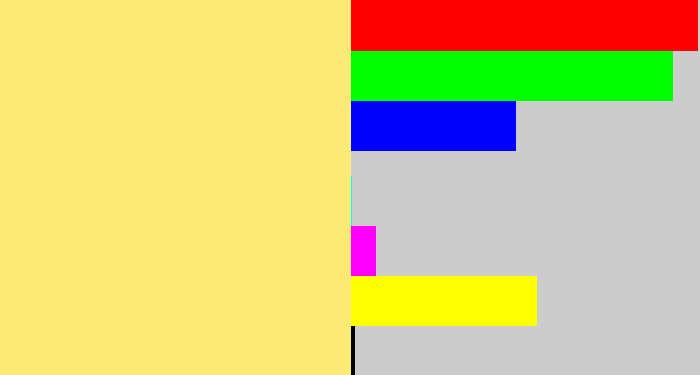 Hex color #fcea77 - sandy yellow