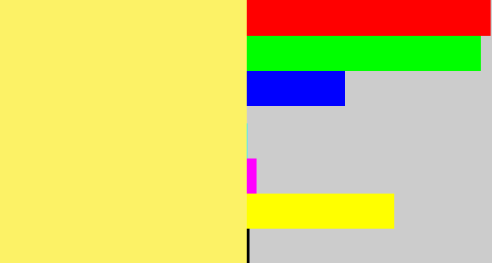 Hex color #fcf266 - yellowish