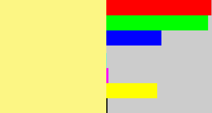 Hex color #fcf684 - manilla