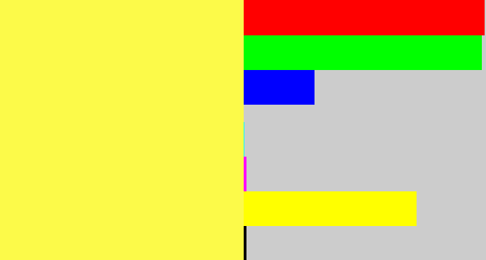 Hex color #fcfa49 - banana yellow