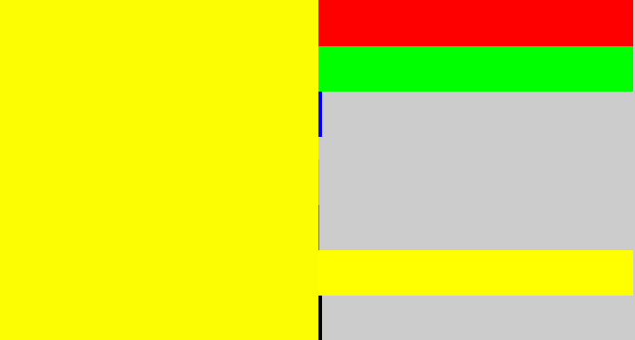Hex color #fcfd02 - bright yellow