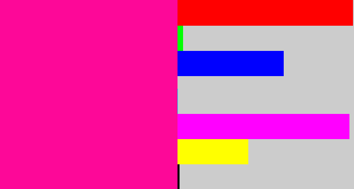 Hex color #fd0898 - neon pink