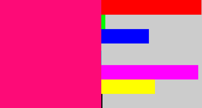 Hex color #fd0b77 - strong pink