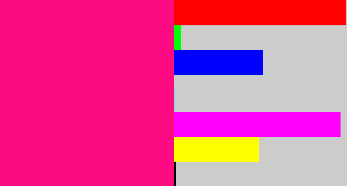 Hex color #fd0b82 - strong pink