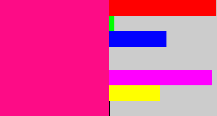 Hex color #fd0c86 - strong pink