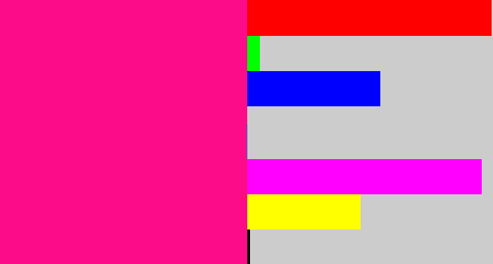 Hex color #fd0c89 - strong pink