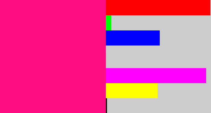 Hex color #fd0d82 - strong pink