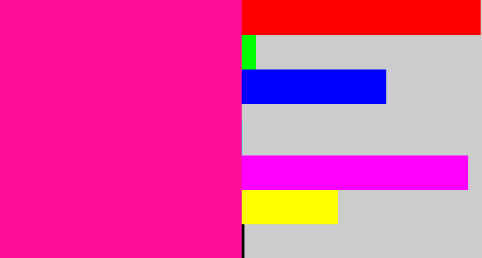 Hex color #fd0f98 - electric pink
