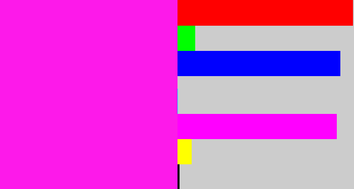 Hex color #fd19ea - pink/purple