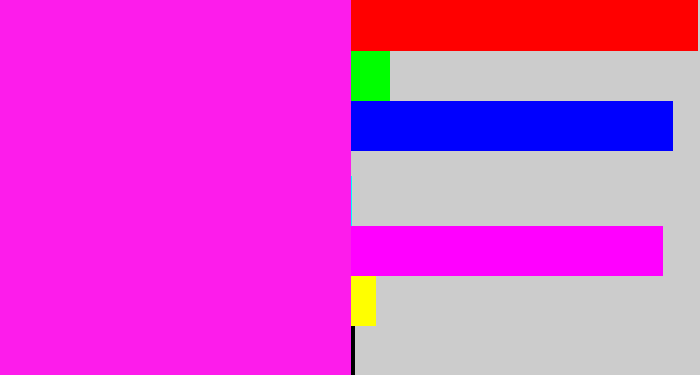 Hex color #fd1ceb - pink/purple
