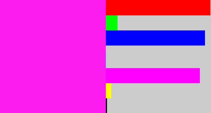 Hex color #fd1cf0 - pink/purple