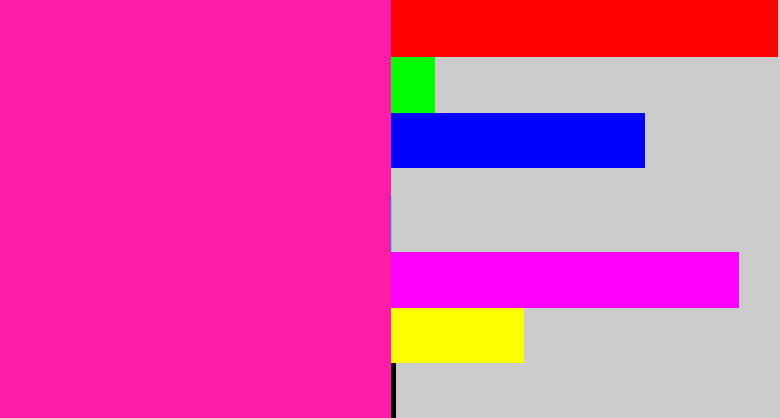 Hex color #fd1da7 - shocking pink