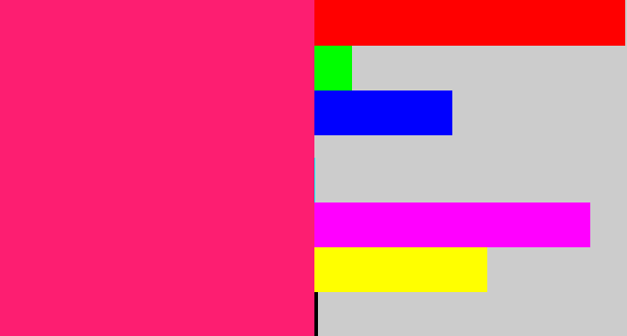 Hex color #fd1e71 - red pink