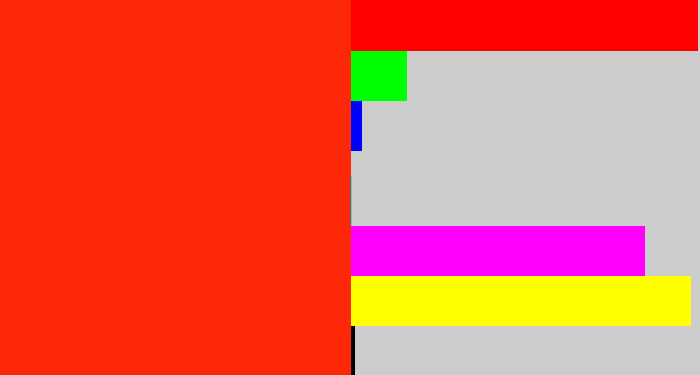 Hex color #fd2807 - vermillion