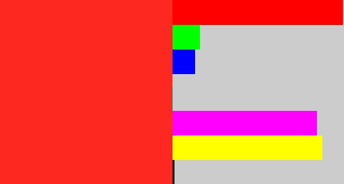 Hex color #fd2820 - vermillion