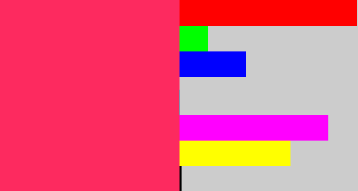 Hex color #fd2a5f - red pink