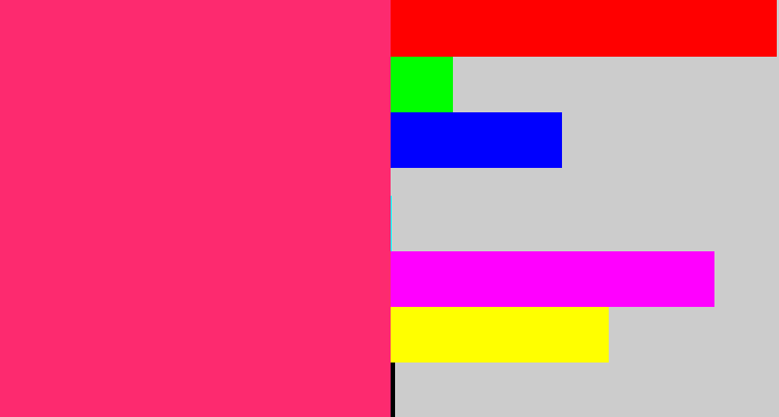 Hex color #fd2a6f - red pink