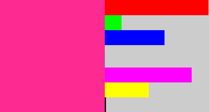 Hex color #fd2a92 - barbie pink