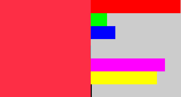Hex color #fd2e45 - lightish red