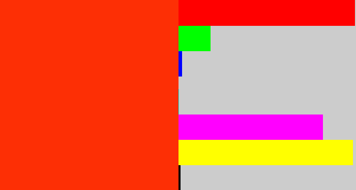 Hex color #fd2f05 - orangish red
