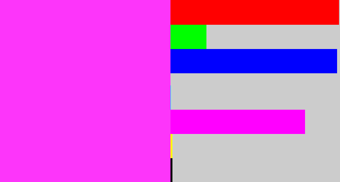 Hex color #fd35fa - pink/purple