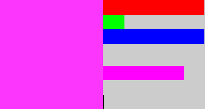 Hex color #fd36fd - pink/purple