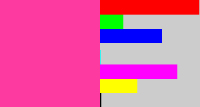 Hex color #fd3a9f - barbie pink