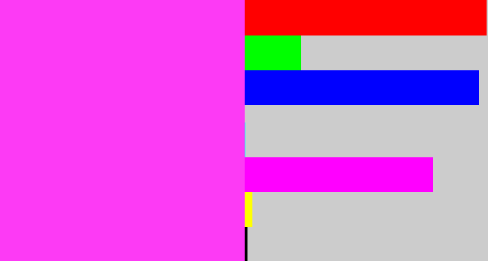Hex color #fd3af5 - pink/purple