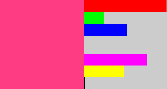 Hex color #fd3c84 - warm pink
