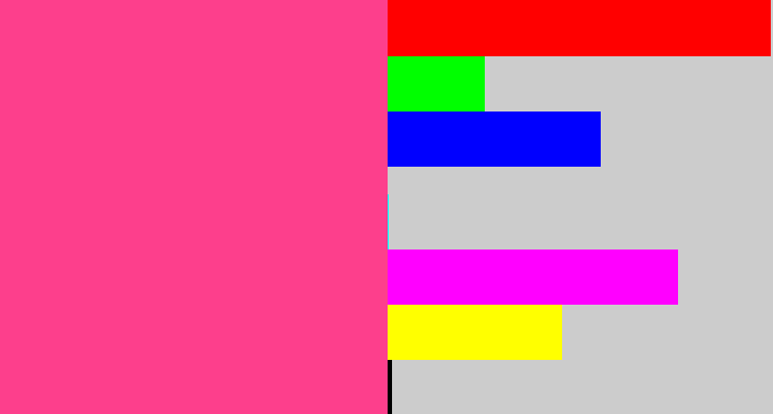 Hex color #fd3f8c - warm pink