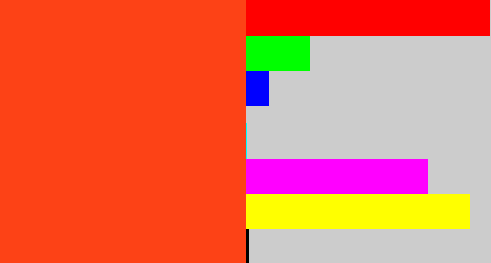Hex color #fd4216 - orangered