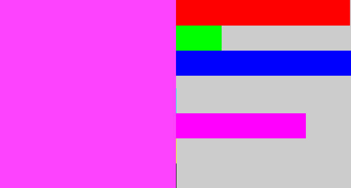 Hex color #fd43fe - violet pink