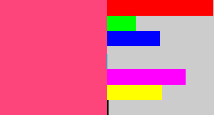 Hex color #fd457c - warm pink