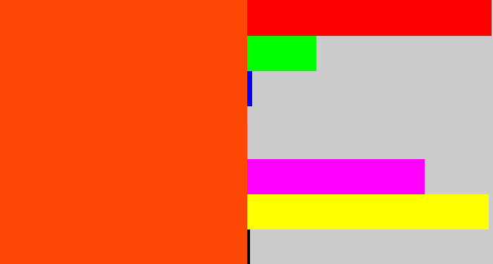 Hex color #fd4805 - blood orange