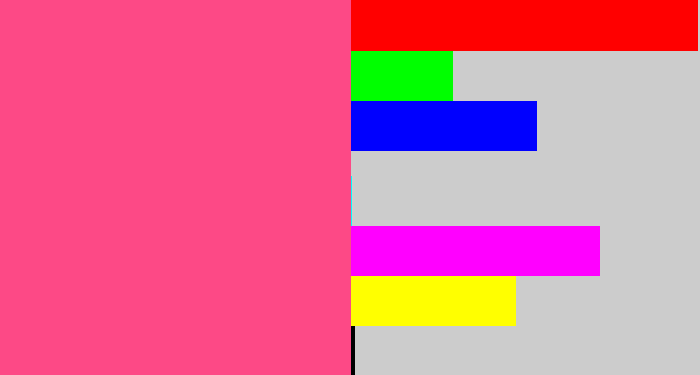 Hex color #fd4986 - warm pink