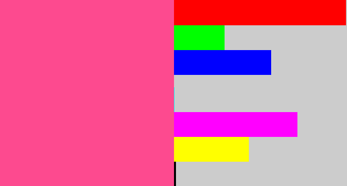Hex color #fd4a8f - warm pink