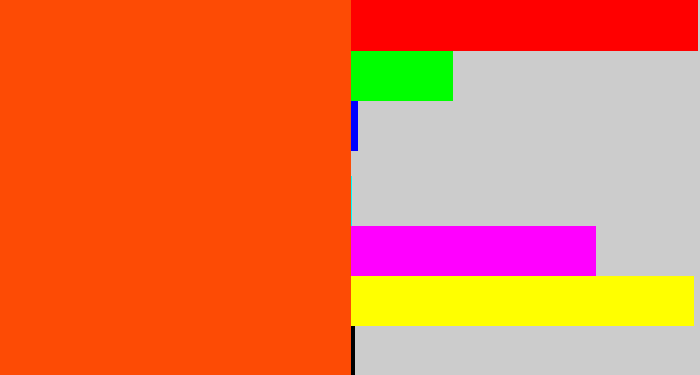 Hex color #fd4b05 - blood orange