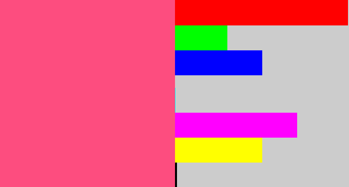 Hex color #fd4d7f - warm pink