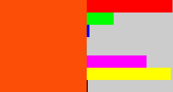 Hex color #fd4e07 - blood orange