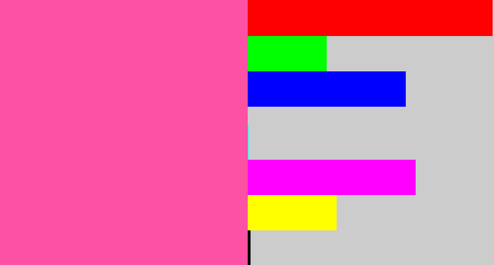 Hex color #fd51a3 - barbie pink