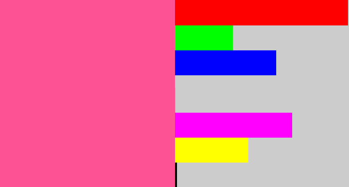 Hex color #fd5394 - medium pink