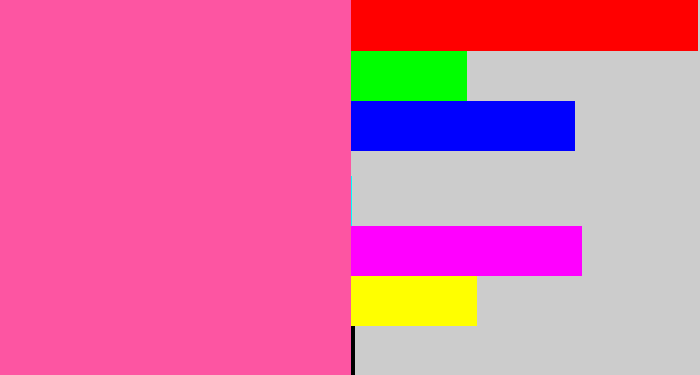 Hex color #fd55a2 - barbie pink