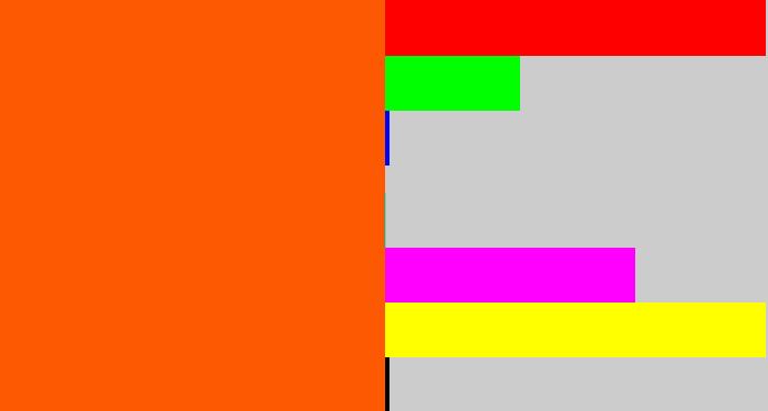 Hex color #fd5802 - bright orange