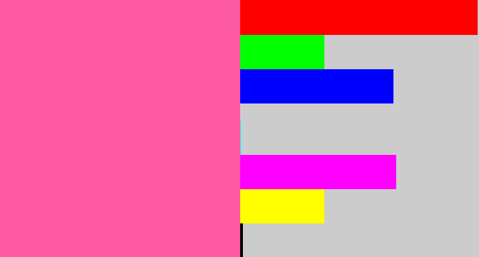 Hex color #fd59a4 - medium pink