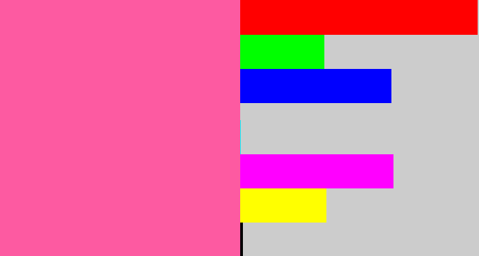 Hex color #fd5aa1 - medium pink