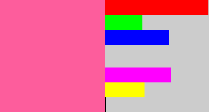 Hex color #fd5d9c - medium pink