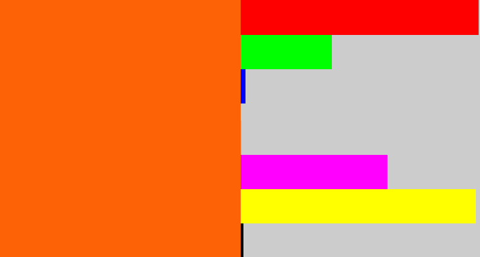 Hex color #fd6206 - bright orange