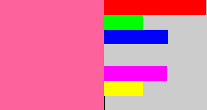 Hex color #fd629d - medium pink